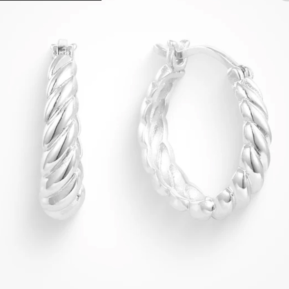 Evry Jewels Chunky Silver Hoop Bundle l Set of 3